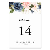 エレガントシンプル冬フローラ書道結婚の テーブルナンバー (正面)