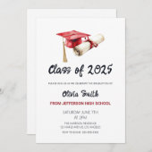 エレガントシンプル卒業党 招待状 (正面/裏面)