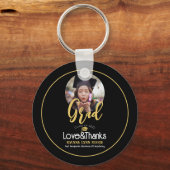 エレガントシンプル卒業式金ゴールドキャップ感謝していスクリプトP キーホルダー (正面)