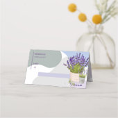 エレガントシンプル可愛いラベンダーフローラ結婚開花 プレイスカード (正面)