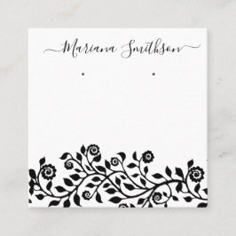 エレガントシンプル大イヤリング表示カード スクエア名刺