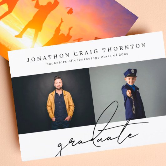 エレガントシンプル大学卒業 案内状