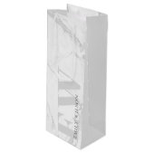 エレガントシンプル大理石グレーネームモノグラム ワインギフトバッグ (正面アングル)