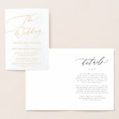 エレガントシンプル実在金ゴールド結婚詳細 箔カード (ディスプレー)