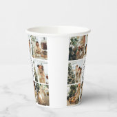 エレガントシンプル家族フォトコラージュ&モノグラム 紙コップ (左)