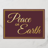 エレガントシンプル平和オン・アース・ブルゴーニュ金ゴールド 箔シーズンカード (正面)