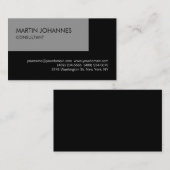 エレガントシンプル平黒灰色名刺 名刺 (正面/裏面)