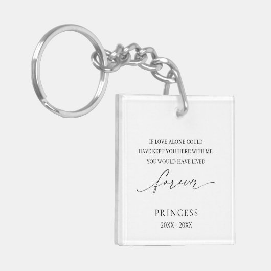 エレガントシンプル悔やみや弔慰写真ペット記念碑 キーホルダー (正面左)