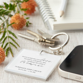 エレガントシンプル悔やみや弔慰写真死別記念碑 キーホルダー