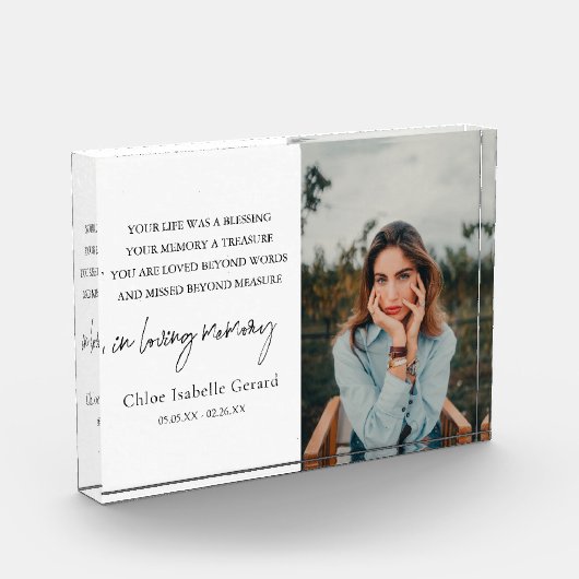 エレガントシンプル悔やみや弔慰死没記念碑 フォトブロック (左)