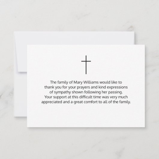 エレガントシンプル悔やみや弔慰 サンキューカード (裏面)