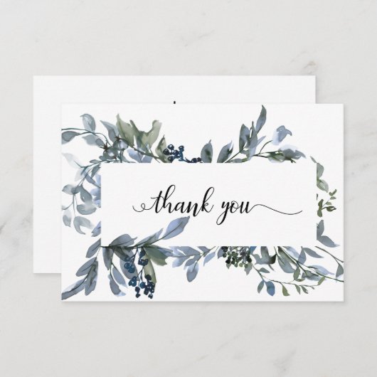 エレガントシンプル悔やみや弔慰 サンキューカード (正面/裏面)