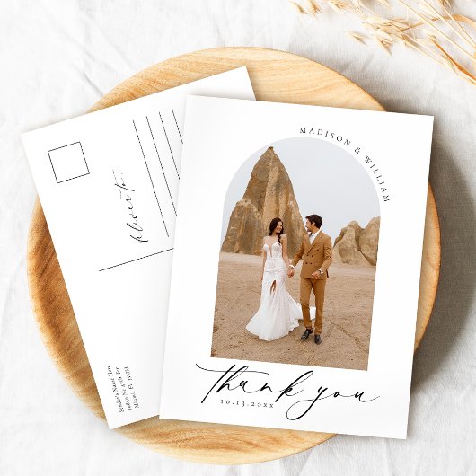 エレガントシンプル感謝してい結婚製のはがき ポストカード