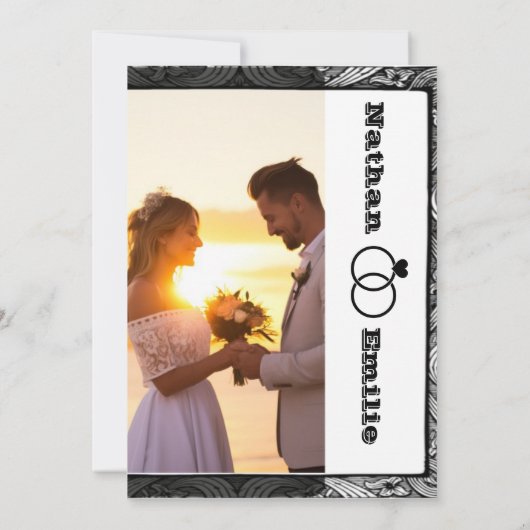 エレガントシンプル招待を保存 セーブザデート (裏面)