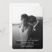 エレガントシンプル文字ホリデー・カード（写真付） シーズンカード (正面/裏面)