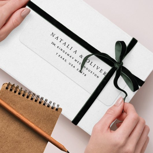 エレガントシンプル文字白黒差出人住所 ラベル