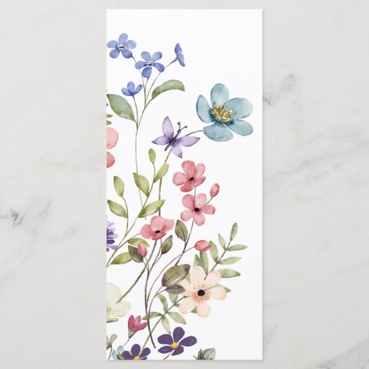 エレガントシンプル春ワイルドフラワー結婚ズ メニュー (裏面)