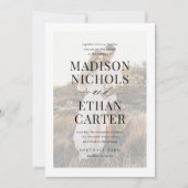 エレガントシンプル書の写真結婚の入力 招待状 (正面)