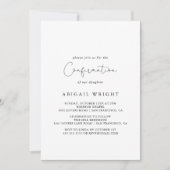 エレガントシンプル書の確認 招待状 (正面)