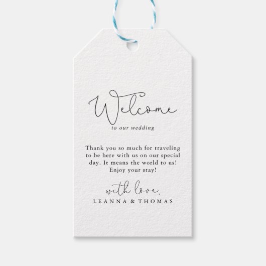 エレガントシンプル書の結婚歓迎 ギフトタグ (正面)