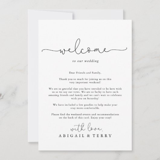 エレガントシンプル書結婚の歓迎レター (正面)