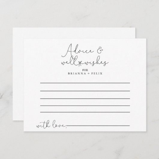 エレガントシンプル書結婚アドバイスカード ポストカード (正面/裏面)