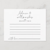 エレガントシンプル書結婚アドバイスカード ポストカード (正面)