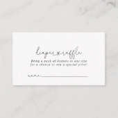 エレガントシンプル書道おむつラッフルチケット エンクロージャーカード (正面)