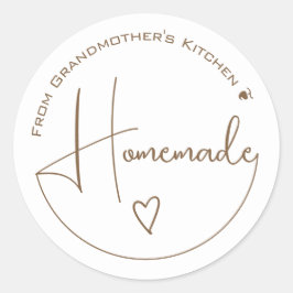 エレガントシンプル書道の手作りハートホワイト ラウンドシール