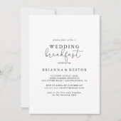 エレガントシンプル書道の結婚朝食 招待状 (正面)