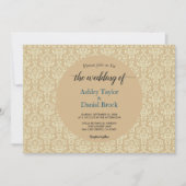 エレガントシンプル書道ダマスクフォーマル結婚ズ 招待状 (正面)