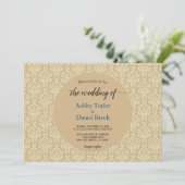 エレガントシンプル書道ダマスクフォーマル結婚ズ 招待状 (スタンド正面)