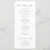 エレガントシンプル書道モダン結婚式 プログラム (裏面)