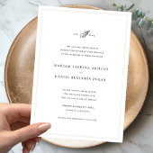 エレガントシンプル書道モノグラムホワ結婚イト 招待状