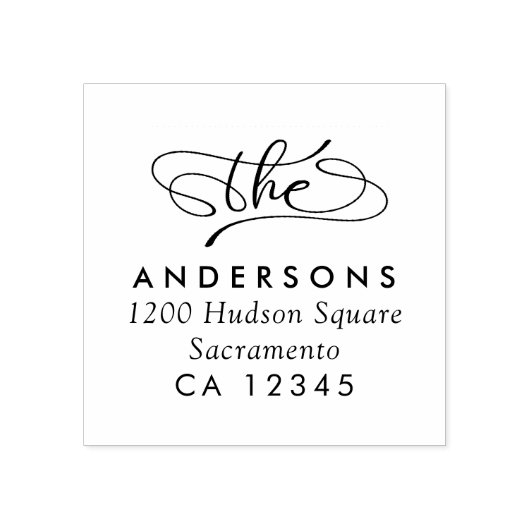 エレガントシンプル書道差出人住所クラシック ラバースタンプ (インプリント)