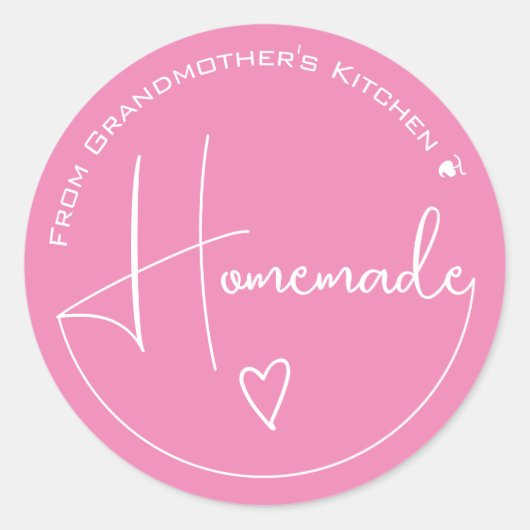 エレガントシンプル書道手作ハートラベル ラウンドシール (正面)