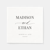 エレガントシンプル書道結婚の スタンダードカクテルナプキン (正面)