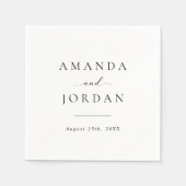 エレガントシンプル書道結婚の スタンダードカクテルナプキン (正面)