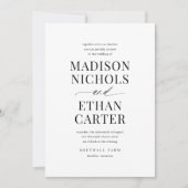 エレガントシンプル書道結婚の 招待状 (正面)