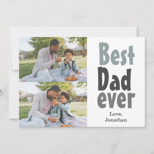 エレガントシンプル最高のパパEver Faters Day写真 シーズンカード (正面)