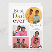 エレガントシンプル最高のパパEver Faters Day写真 シーズンカード (正面/裏面)