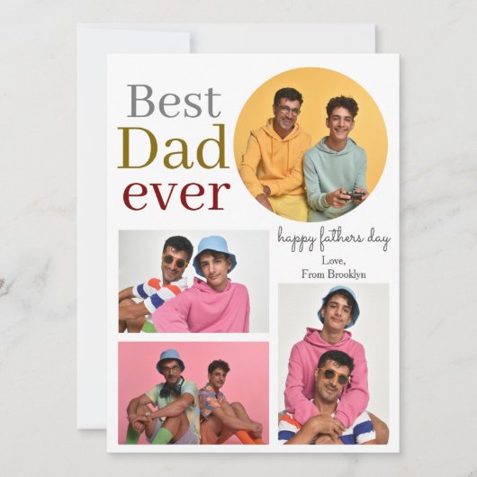 エレガントシンプル最高のパパEver Faters Day写真 シーズンカード (正面)