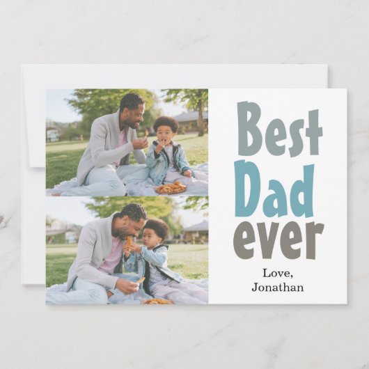 エレガントシンプル最高のパパEver Faters Day写真 シーズンカード (正面)
