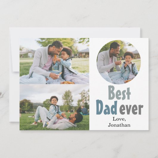 エレガントシンプル最高のパパEver Faters Day写真 シーズンカード (正面)