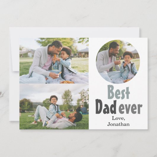 エレガントシンプル最高のパパEver Faters Day写真 シーズンカード (正面)