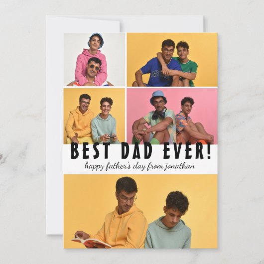 エレガントシンプル最高のパパEver Faters Day写真 シーズンカード (正面)