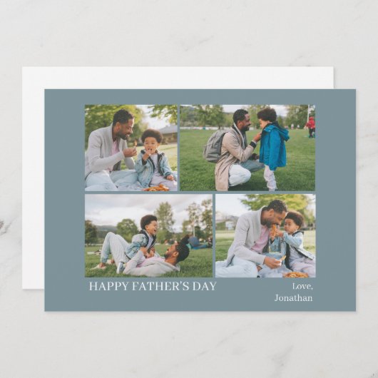 エレガントシンプル最高のパパEver Faters Day 4 photo シーズンカード (正面/裏面)