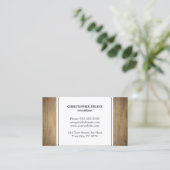 エレガントシンプル木製ホワイトコンサルタント 名刺 (スタンド正面)