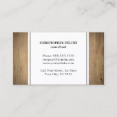 エレガントシンプル木製ホワイトコンサルタント 名刺 (正面)