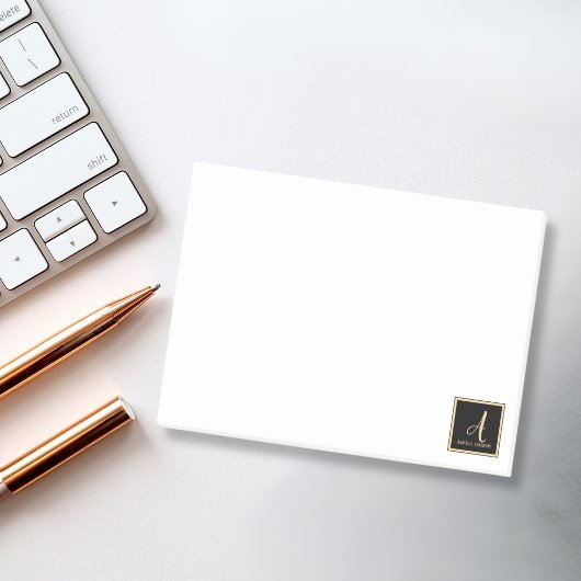エレガントシンプル枠モノグラム ポストイット